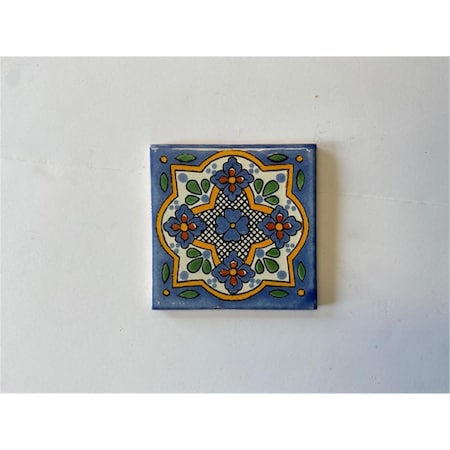 Talavera 4 x 4 in. Mexican Decorative Tiles, L124, 4PK L124 4x4